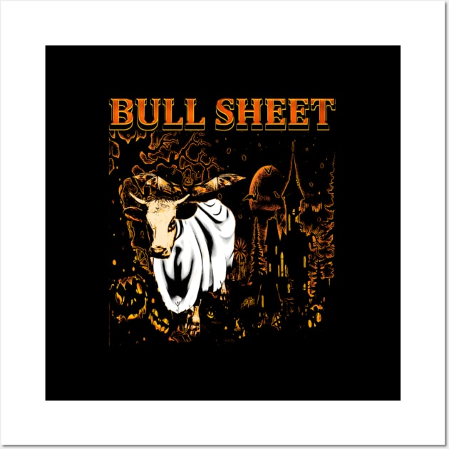 Bull Sheet Ghost Cow Wall Art by lmsmarcel